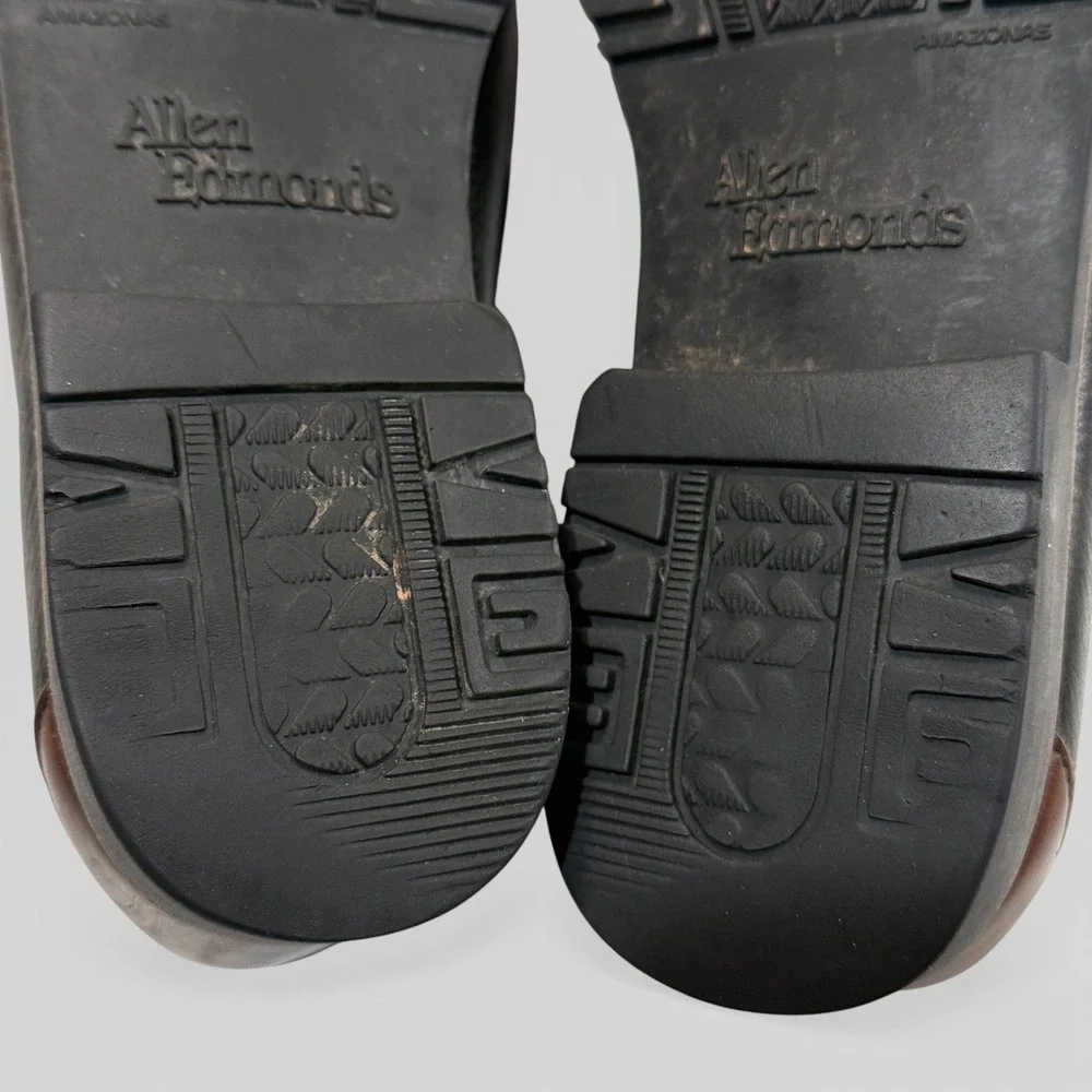 Allen Edmonds‎ Nashua Men 8.5 D Pebbled Leather Kiltie Tassel Loafers Brown